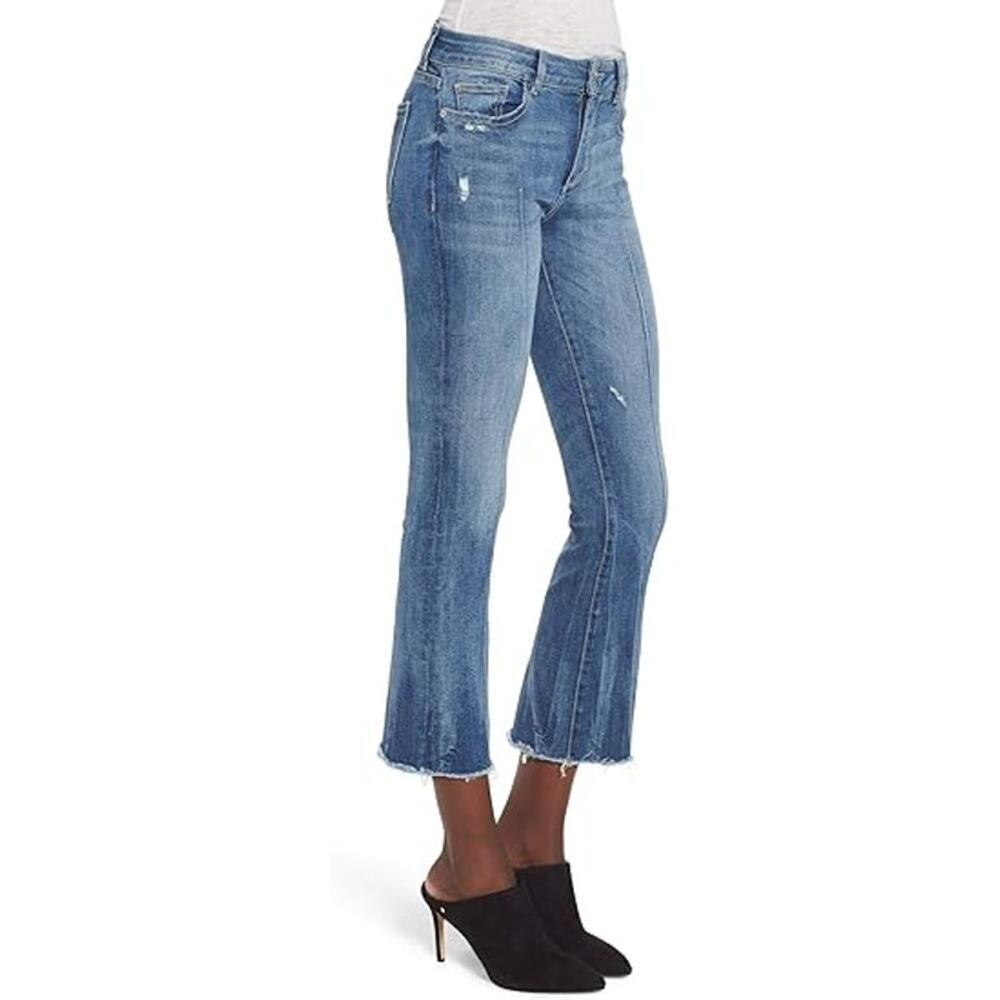 DL1961 Women's Blue Lara Instasculpt Cropped Flare Jeans Size 30 - Picture 3 of 13
